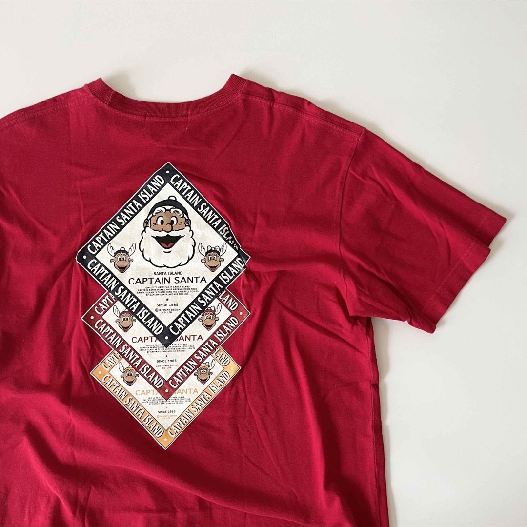 CAPTAIN SANTA(キャプテンサンタ)の日本製　キャプテンサンタ　tシャツ　レッド　赤　古着 メンズのトップス(Tシャツ/カットソー(半袖/袖なし))の商品写真