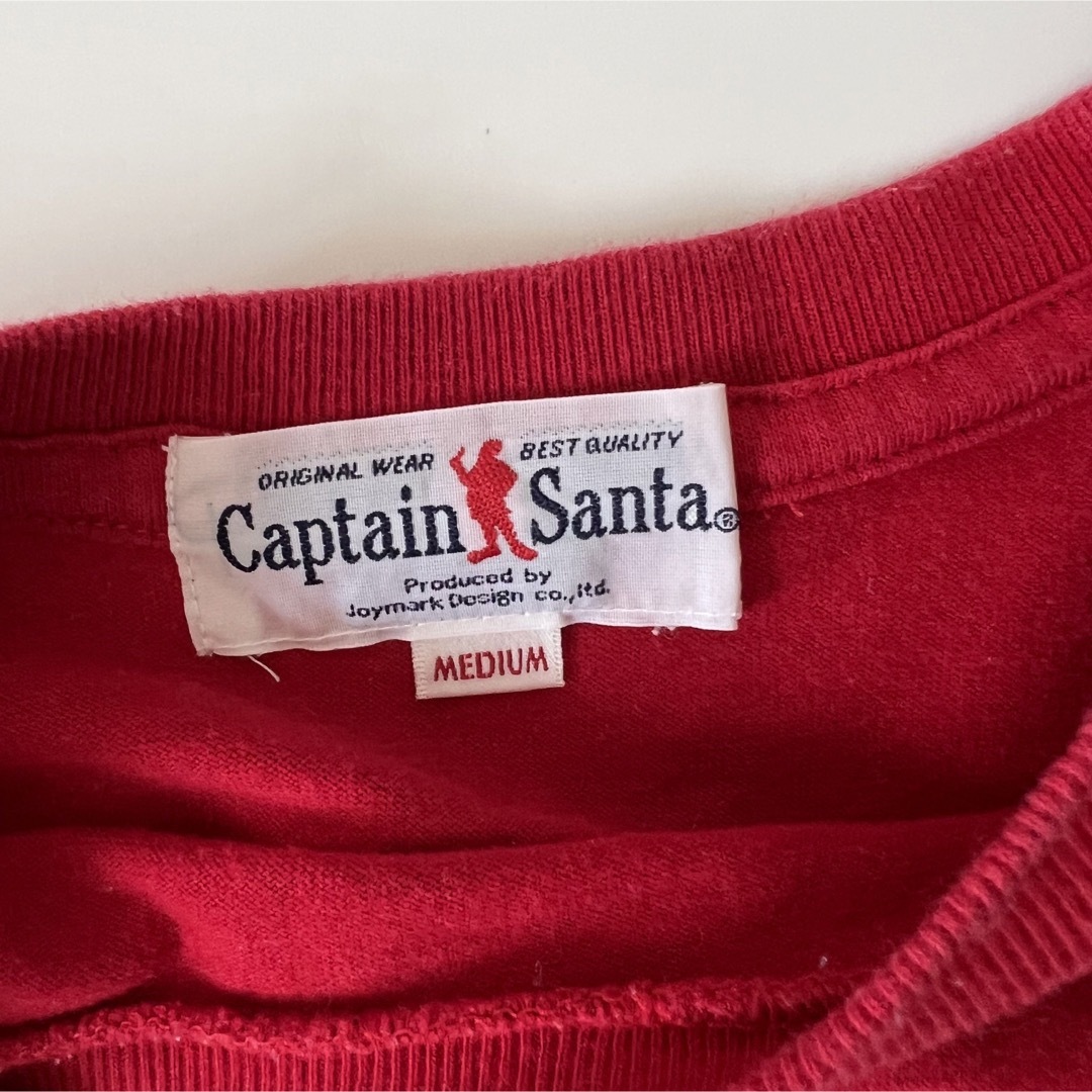 CAPTAIN SANTA(キャプテンサンタ)の日本製　キャプテンサンタ　tシャツ　レッド　赤　古着 メンズのトップス(Tシャツ/カットソー(半袖/袖なし))の商品写真