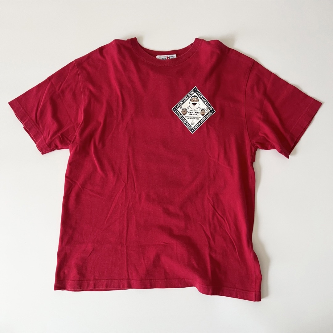 CAPTAIN SANTA(キャプテンサンタ)の日本製　キャプテンサンタ　tシャツ　レッド　赤　古着 メンズのトップス(Tシャツ/カットソー(半袖/袖なし))の商品写真