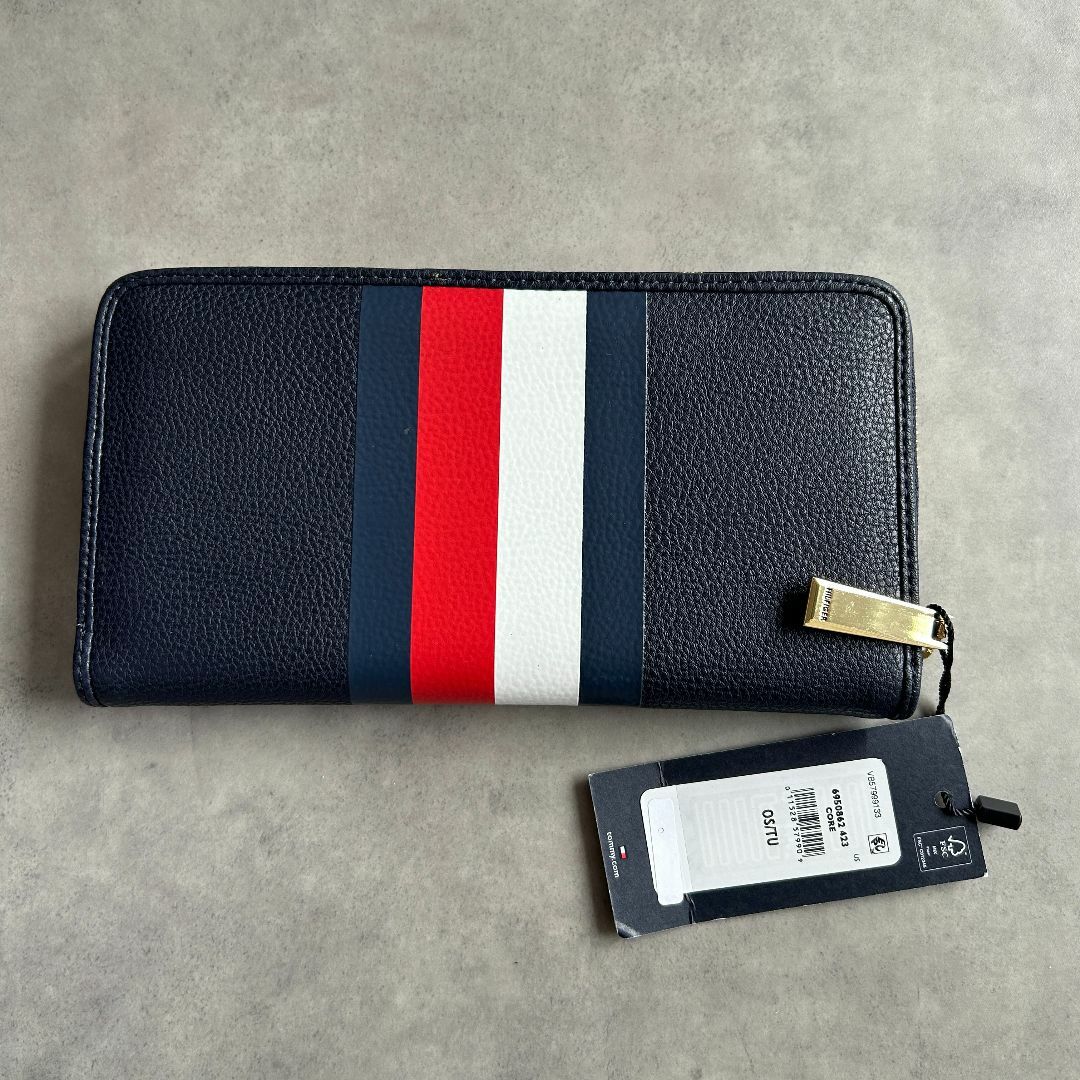 TOMMY HILFIGER(トミーヒルフィガー)のトミーヒルフィガー 長財布 トリコロール ネイビー ゴールド レディースのファッション小物(財布)の商品写真