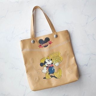 Disney　トートバッグ　ウェスタン風ミッキーマウス　レザー調　レトロミッキー