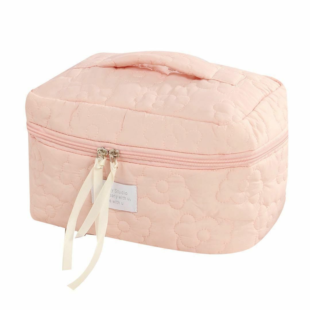 可愛い❣️コスメ ピンク 化粧 バッグ メイク道具  韓国 黒 大容量　お洒落 レディースのバッグ(その他)の商品写真