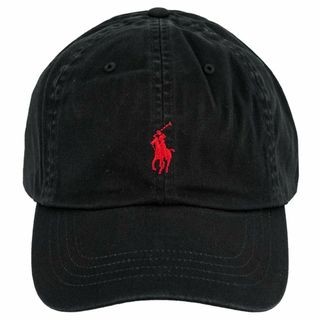 ポロラルフローレン(POLO RALPH LAUREN)のPolo Ralph Lauren ポロラルフローレン キャップ 710548524 CLS SPRT CAP レディース 女性 メンズ 男性 ユニセックス 男女兼用 帽子 ベースボールキャップ POLO BLACK/RL 2000 RED ブラック×レッド(キャップ)