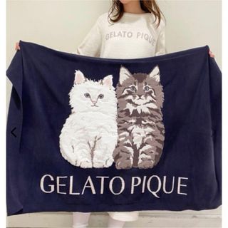 ジェラートピケ(gelato pique)のジェラートピケ    ツインキャットジャガードブランケット(ルームウェア)