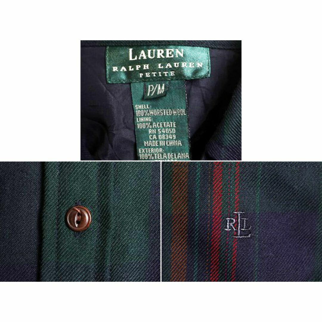 Ralph Lauren(ラルフローレン)の00s LAUREN ラルフローレン チェック 長袖 ウール シャツ レディース M 古着 90年代 オールド ポロ 長袖シャツ マルチカラー ポケット付き レディースのトップス(シャツ/ブラウス(長袖/七分))の商品写真