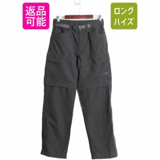 ザノースフェイス(THE NORTH FACE)のUS企画 ノースフェイス 2WAY ナイロン カーゴ コンバーチブル パンツ メンズ S 古着 The North Face アウトドア ショーツ ロング 濃灰 無地(その他)