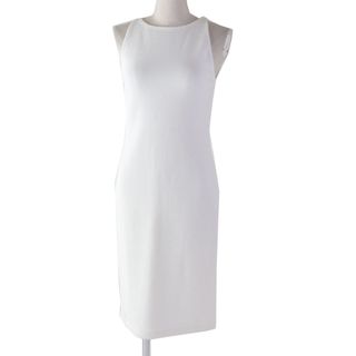 Emporio Armani - 未使用品◎EMPORIO ARMANI エンポリオ アルマーニ 2019年製 DRESS ノースリーブ ワンピース／ドレス ホワイト 40 正規品 レディース