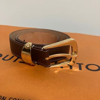 ルイヴィトン(LOUIS VUITTON)のルイヴィトン　正規品レア　ブラウン系レディースベルト　ゴールドバックル(ベルト)