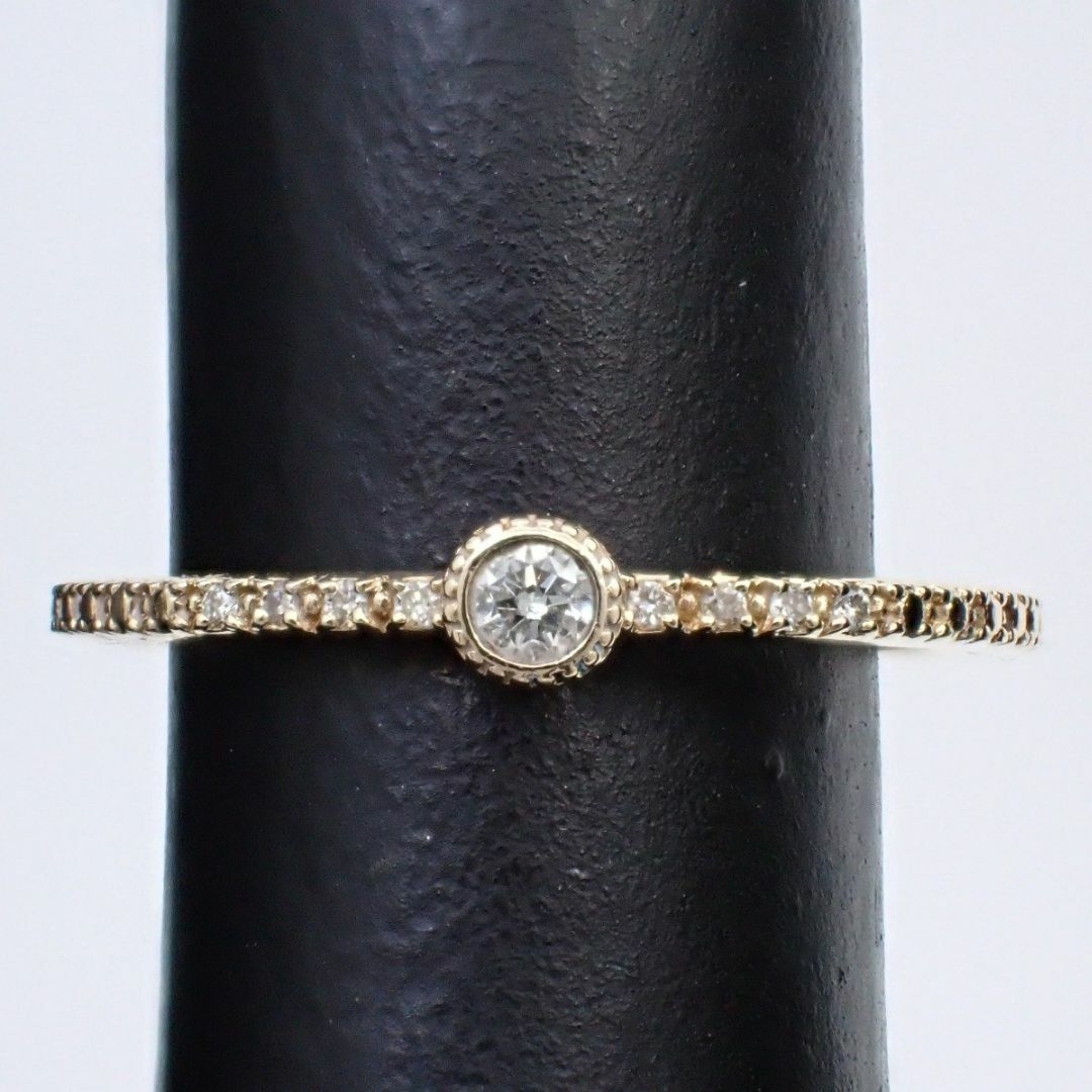 agete(アガット)のagete アガット リング 指輪 K10/ダイヤモンド0.05ct 9号 レディースのアクセサリー(リング(指輪))の商品写真