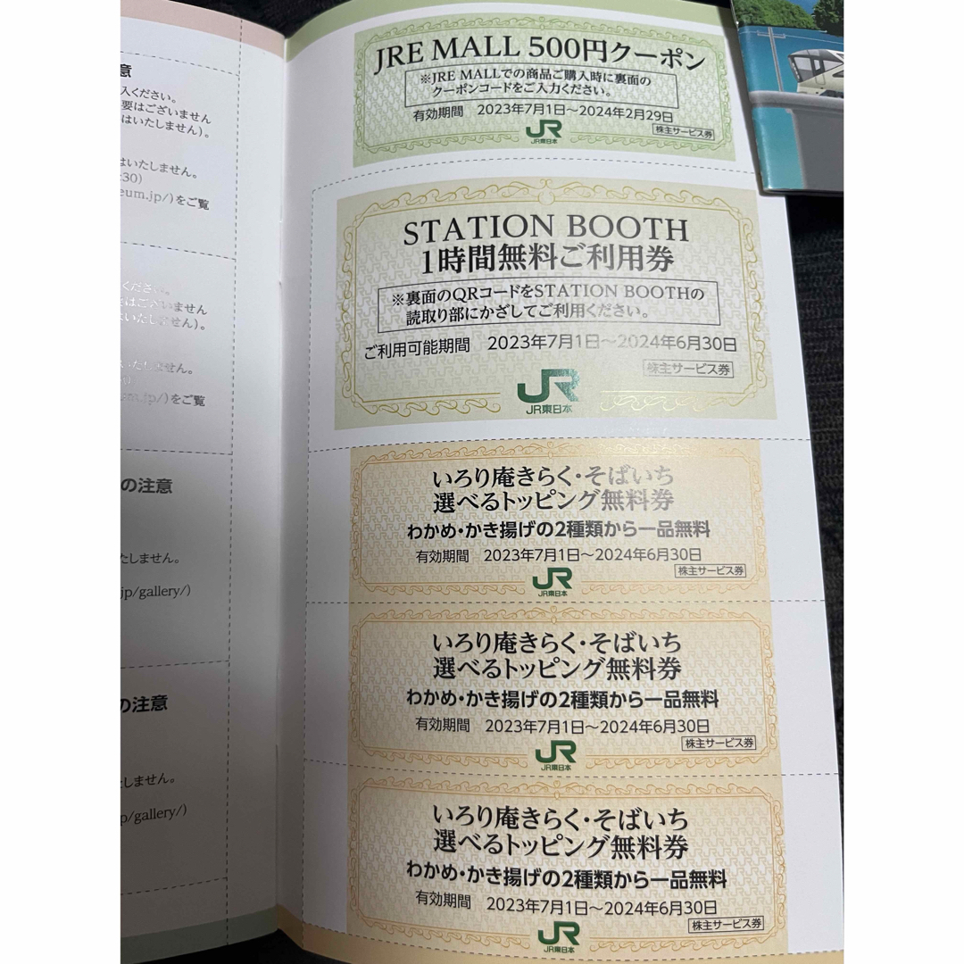 ★JR東日本株主優待割引4枚セット＋サービス券2冊★ チケットの優待券/割引券(その他)の商品写真