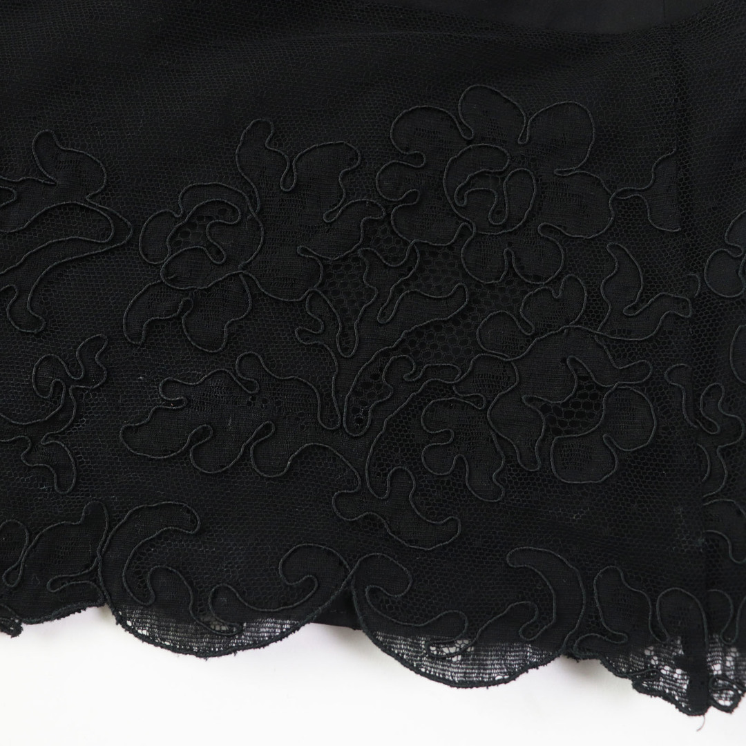 FOXEY(フォクシー)の美品◎FOXEY フォクシー 38024 Knit Dress Lady Knit レイヤード 裾レース ノースリーブ ワンピース ブラック 38 日本製 正規品 レディース レディースのワンピース(ひざ丈ワンピース)の商品写真