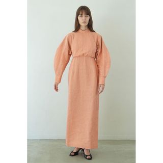 クラネ(CLANE)のHALTER LAYERED ONEPIECE オレンジ(ロングワンピース/マキシワンピース)