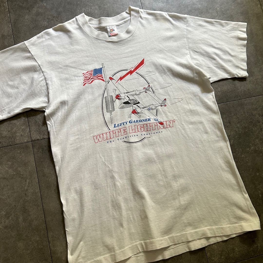 FRUIT OF THE LOOM(フルーツオブザルーム)の90s フルーツオブザルーム ヴィンテージtシャツ USA製 L ホワイト メンズのトップス(Tシャツ/カットソー(半袖/袖なし))の商品写真