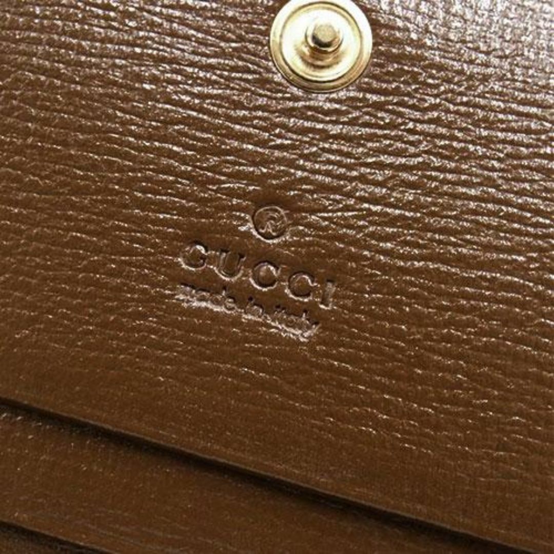 Gucci(グッチ)の美品 グッチ 財布 GUCCI GGスプリーム 二つ折り ハート モチーフ付き カードケース ウォレット ベージュxレッド 648848 T-YJ06243 レディースのファッション小物(財布)の商品写真