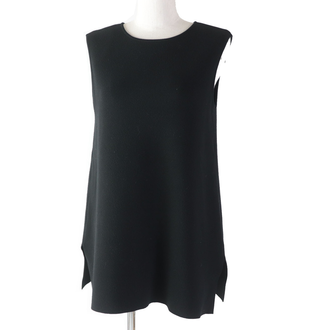 FOXEY - 美品◎FOXEY フォクシー 36754 トゥーフリルラッフルヘムドレス バックリボン付き ノースリーブ ワンピース ブラック 40 日本製 正規品 レディース