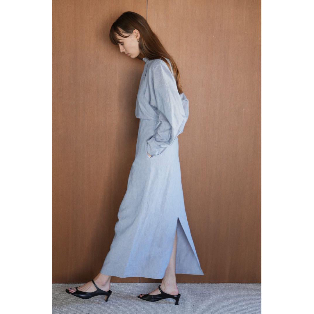 CLANE(クラネ)のHALTER LAYERED ONEPIECE ブルー レディースのワンピース(ロングワンピース/マキシワンピース)の商品写真