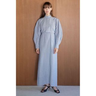 クラネ(CLANE)のHALTER LAYERED ONEPIECE ブルー(ロングワンピース/マキシワンピース)