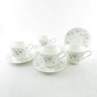 ウェッジウッド(WEDGWOOD)のWEDGWOOD ウェッジウッド エイプリルフラワーズ ティーカップ＆ソーサー 4客 セット 花柄 4月 黒壺 SU6708K (グラス/カップ)