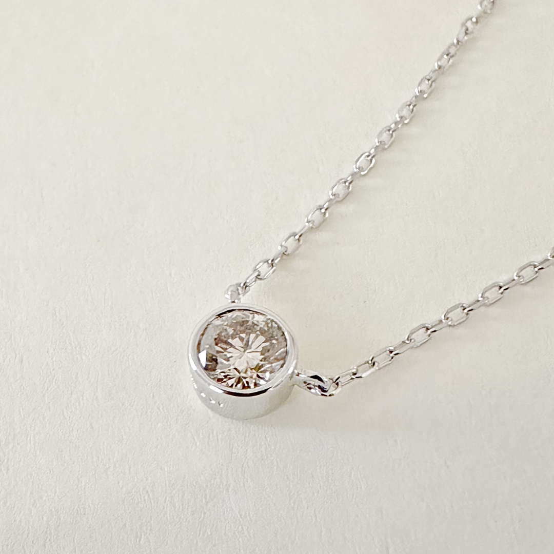 プラチナ！フクリン 大粒 天然ダイヤモンド0.30ct  ネックレス！ レディースのアクセサリー(ネックレス)の商品写真