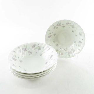 ウェッジウッド(WEDGWOOD)のWEDGWOOD ウェッジウッド エイプリルフラワーズ ボウル 5枚 セット 深皿 花柄 4月 黒壺 SU6709K (食器)