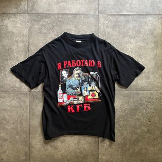 80s- unknown ヴィンテージtシャツ ブラック L相当(Tシャツ/カットソー(半袖/袖なし))