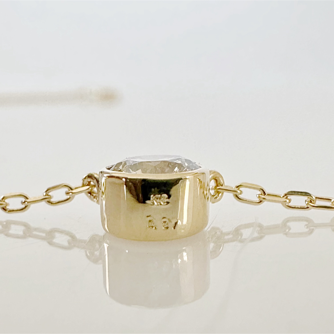 K18  フクリン 大粒 天然ダイヤモンド0.30ct  ネックレス！ レディースのアクセサリー(ネックレス)の商品写真