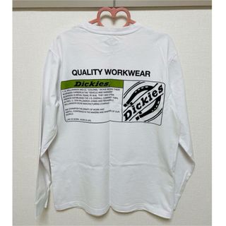 Dickies ロゴロンT 刺繍ロゴ　バックロゴ　ビッグロゴ　ホワイト　白