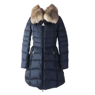 MONCLER - 美品◎MONCLER モンクレール HIRONDELLE イロンデール 襟ブルーフロストフォックスファー付き ダウンコート ネイビー 1 正規品 レディース