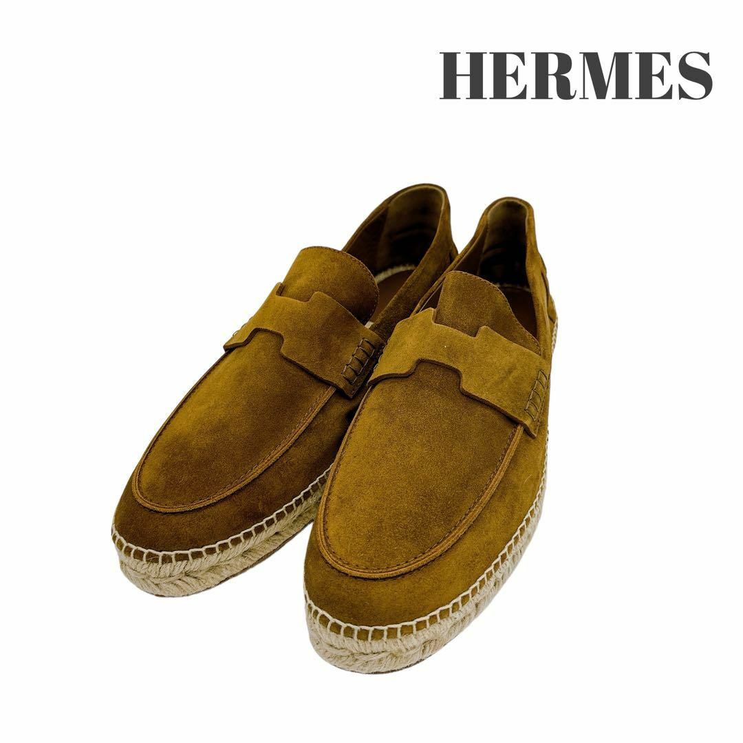 Hermes(エルメス)の【美品】エルメス エスパドリーユ トリップ ローファー 30.5cm ブラウン メンズの靴/シューズ(その他)の商品写真