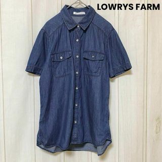 ローリーズファーム(LOWRYS FARM)のst867 ローリーズファーム/シャツ/トップス/綿100%/半袖/デニムブルー(シャツ/ブラウス(半袖/袖なし))