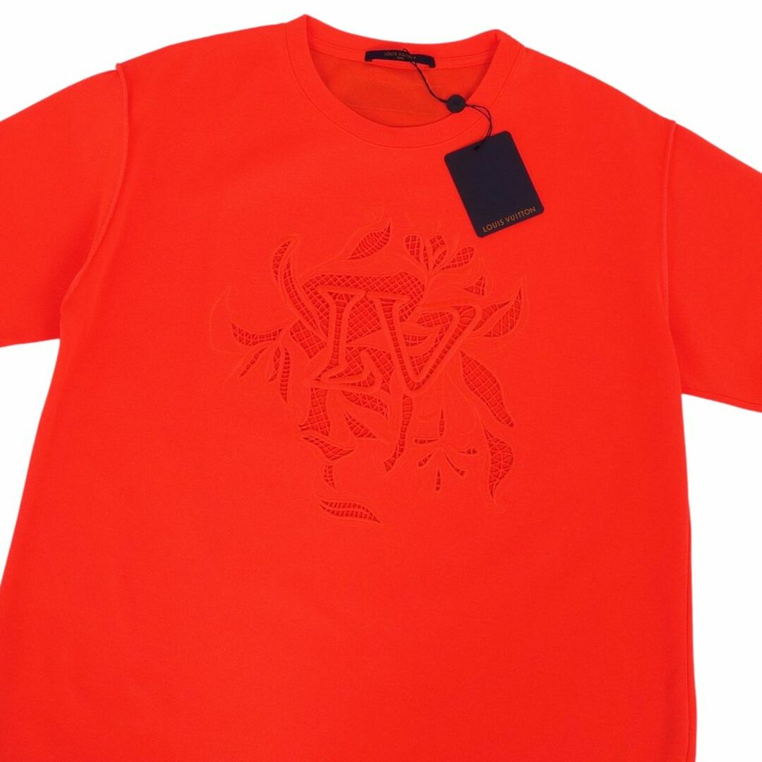 カラーオレンジ新品 正規ルイヴィトン ヴェジェトゥルレースエンブロイダリー Tシャツ XL
