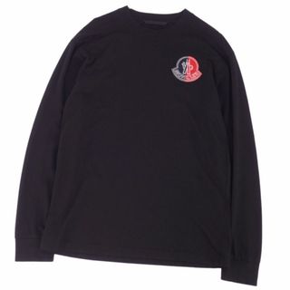 モンクレール(MONCLER)の美品 モンクレール MONCLER 1952 Tシャツ 2022 カットソー ロングスリーブ コットン トップス メンズ XS ブラック(Tシャツ/カットソー(半袖/袖なし))