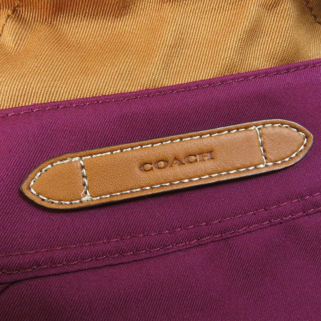 COACH(コーチ)の極美品◎COACH コーチ F21800 ロゴボタン付き トレンチコート ボルドー（パープル系） S 正規品 レディース レディースのジャケット/アウター(トレンチコート)の商品写真