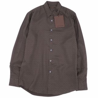 ルイヴィトン(LOUIS VUITTON)の未使用 ルイヴィトン LOUIS VUITTON シャツ ロングスリーブ モノグラム 総柄 シルク トップス メンズ フランス製 37(M相当) ブラウン(シャツ)