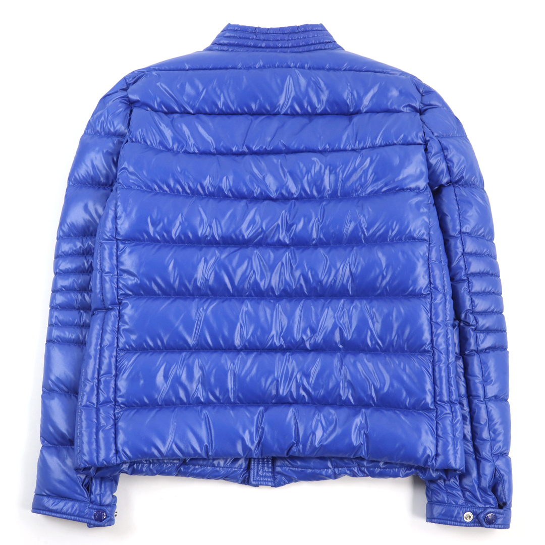 MONCLER(モンクレール)の極美品○MONCLER モンクレール E20914091605 68950 BERRIAT GIUBBOTTO ロゴワッペン付き キルティング加工 スタンドカラー ダブルジップ バイカーダウンジャケット ブルー 4 正規品 メンズ メンズのジャケット/アウター(ダウンジャケット)の商品写真