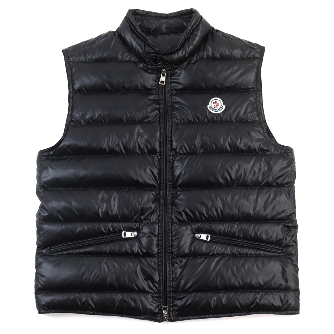 MONCLER(モンクレール)の極美品○MONCLER モンクレール 410914336199 53029 GUI GILET ロゴワッペン付き スタンドカラー ダブルジップ ダウンベスト ブラック 2 正規品 メンズ メンズのジャケット/アウター(ダウンベスト)の商品写真