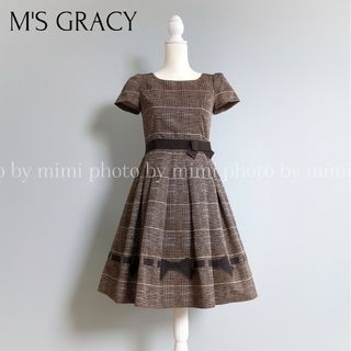 エムズグレイシー(M'S GRACY)のM'S GRACY*ブリティッシュチェックワンピース(ひざ丈ワンピース)