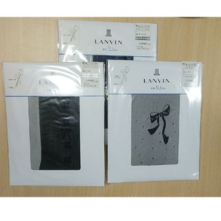 ランバンオンブルー(LANVIN en Bleu)のパンンティストッキング3足セット　ブラック(タイツ/ストッキング)