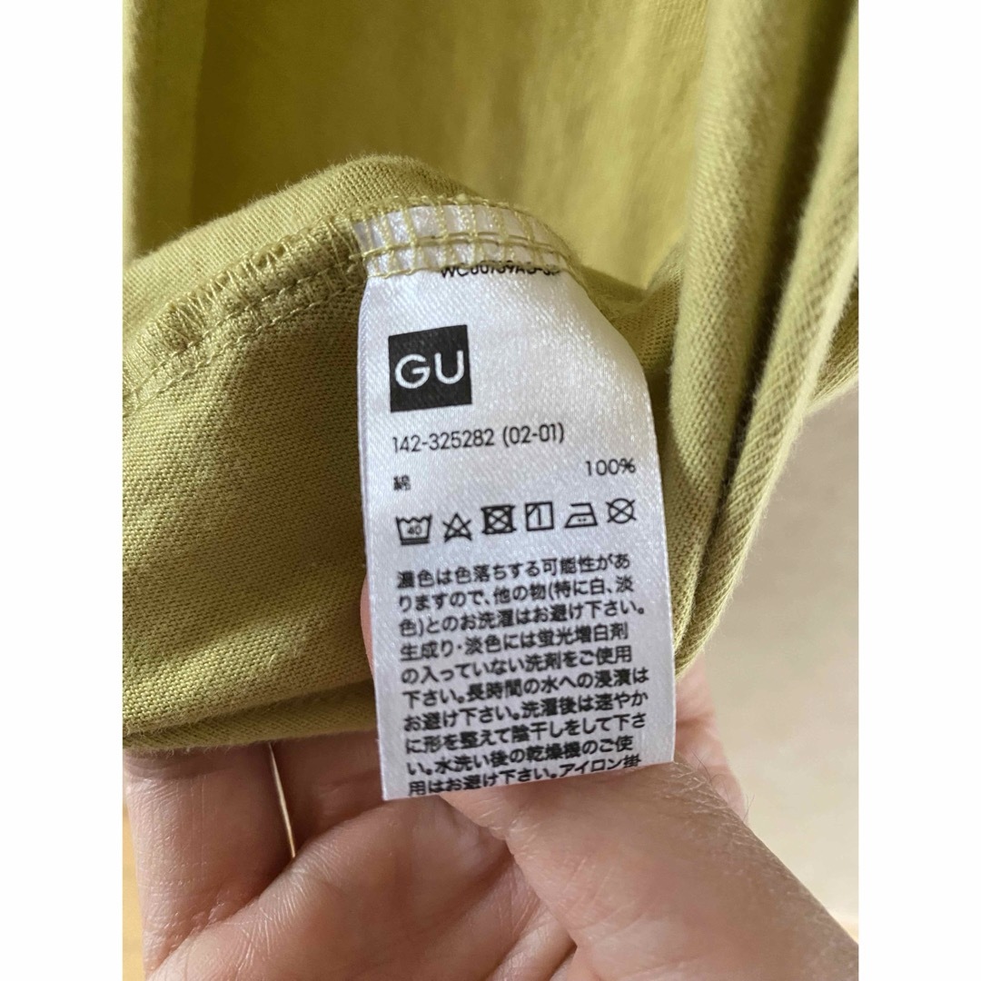 GU(ジーユー)のワンピース　GU アシンメトリー　140 オリーブ色　 キッズ/ベビー/マタニティのキッズ服女の子用(90cm~)(ワンピース)の商品写真