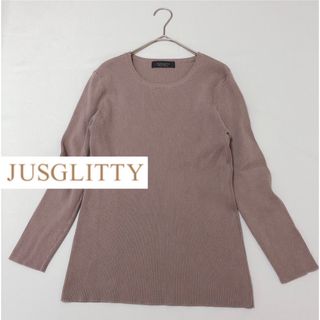 ジャスグリッティー(JUSGLITTY)のJUSGLITTY ジャスグリッティー リブニット ココア モカ(ニット/セーター)