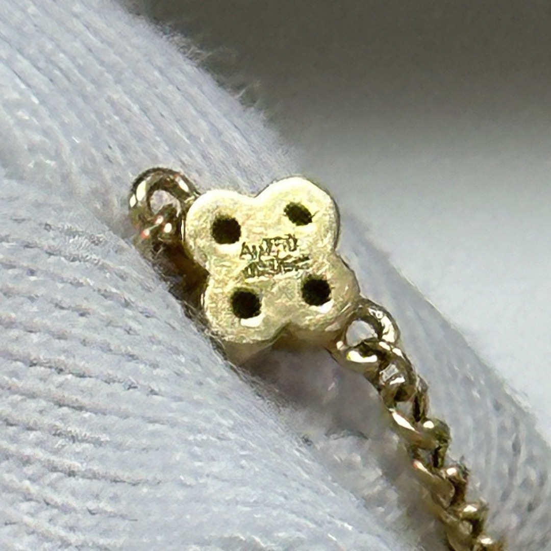 K18チェーンリング　ダイヤモンド　指輪　小花　14号 レディースのアクセサリー(リング(指輪))の商品写真