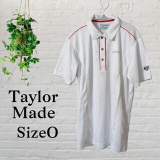 TaylorMade - Taylor Made テーラーメイド ポロシャツ　白×赤　サイズ O　ゴルフ