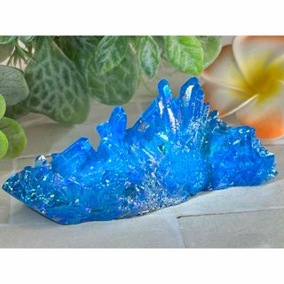 七色の夢✨　ブルー　オーラ水晶　クリスタル　クラスター　原石(置物)