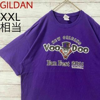 ギルタン(GILDAN)のi80 US古着　GILDAN　半袖Tシャツ　Voo Doo　ブードゥー　スカル(Tシャツ/カットソー(半袖/袖なし))