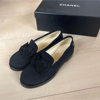 美品　CHANEL シャネル　リボン　ローファー　36 1/2C シューズ