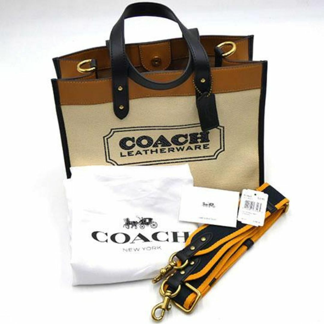 COACH(コーチ)の美品 コーチ バッグ COACH キャンバスxレザー 2WAY トートバッグ ショルダーバッグ ポーチ付き ベージュ 89488 OJ10249 レディースのバッグ(ショルダーバッグ)の商品写真