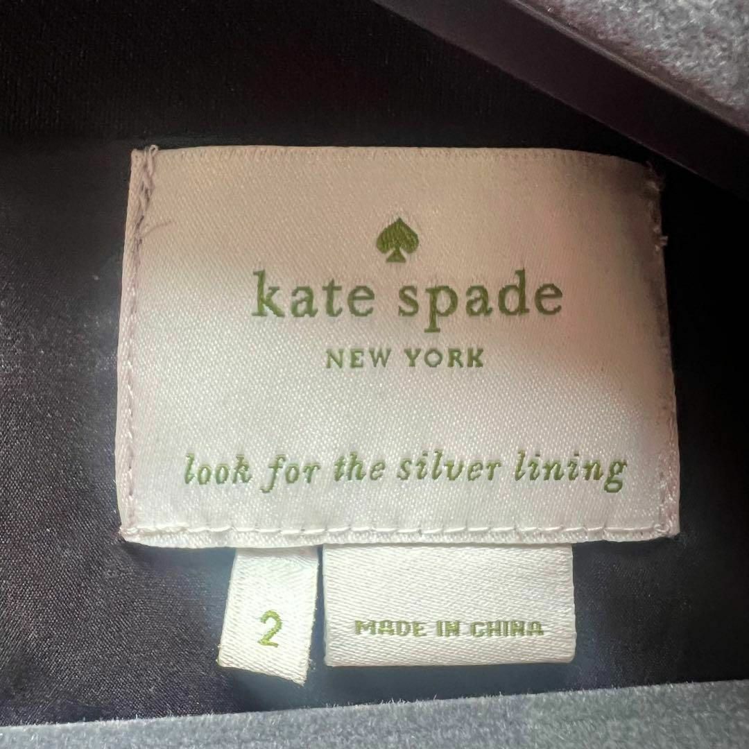 kate spade new york(ケイトスペードニューヨーク)の【美品】kate spade ビジューワンピース ブラック 半袖 膝丈 2 M レディースのワンピース(ひざ丈ワンピース)の商品写真