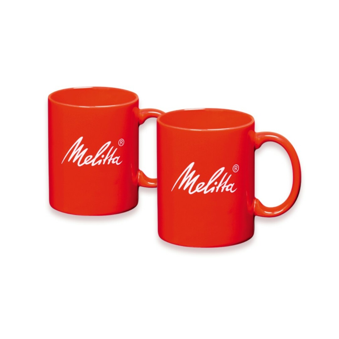 メリタ　マグカップ　4個セット　新品未使用❢　赤マグ　melitta　ノベルティ インテリア/住まい/日用品のキッチン/食器(グラス/カップ)の商品写真