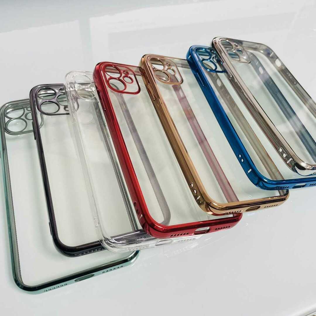 ★大人気★シンプルだけどカッコいい★iPhone メタリック クリア スマホ/家電/カメラのスマホアクセサリー(iPhoneケース)の商品写真