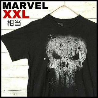 マーベル(MARVEL)のe44 US古着　MARVEL　半袖Tシャツ　ドクロ　ビッグプリント　フロント(Tシャツ/カットソー(半袖/袖なし))